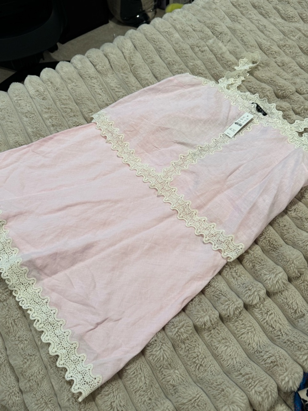 J.Crew Pink Linen Lace Trim Dress NWT Summer Resort
